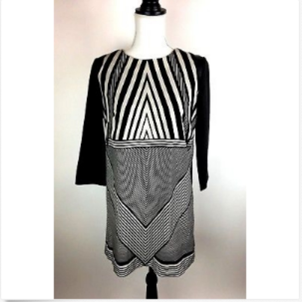 Worthingon Black White Striped Career Dress